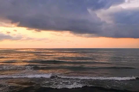 Sea view sunset time beautiful seascape Stock Footage 297664982