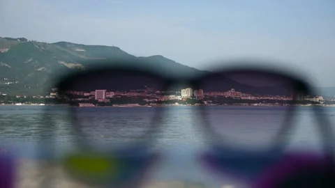 Sea view through sun glasses 스톡 동영상 132534761