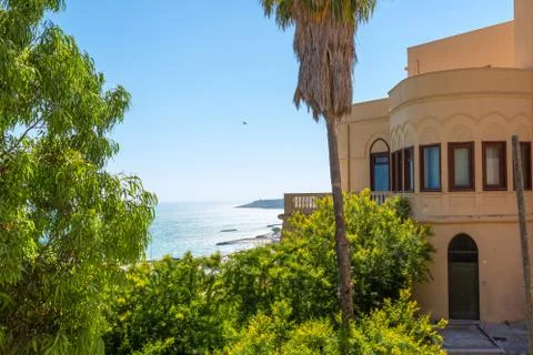 Sea view from the villa of sciacca, sicily Foto stock