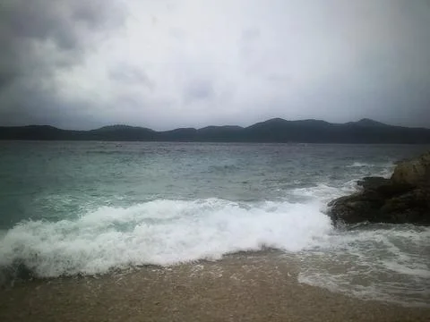 Sea View with Waves 库存照片