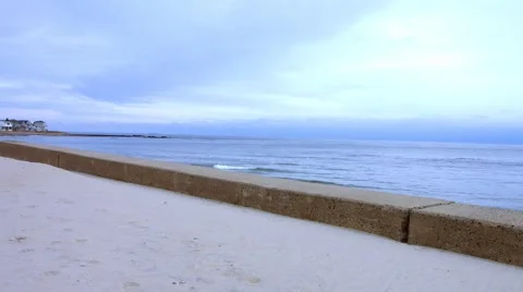 Sea wall at Northeast Beach During The Winter Stock Footage 45365151