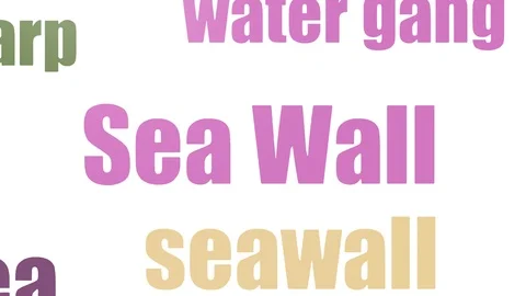 Sea Wall Word Cloud Animated Isolated Stock Footage 107231936