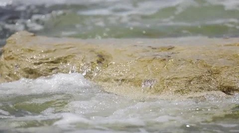 The sea washes the stone. Stock Footage 62063901