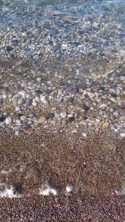 Sea Water Calm Waves Blows On Shore. Close up Stock Footage 295988256