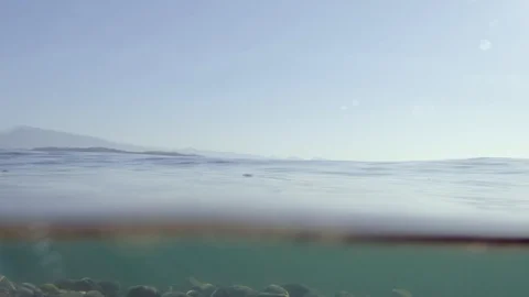 Sea water line, Waves on surface of wate... | Stock Video | Pond5