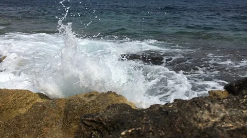 Sea water pattern of splashing waves Stock Footage 90139725