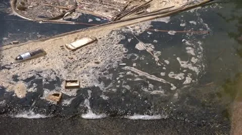 Sea water pollution 스톡 동영상 12235600