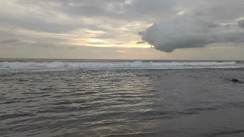 Sea ​​water surface during sunset or sunrise Stock Footage 299612736