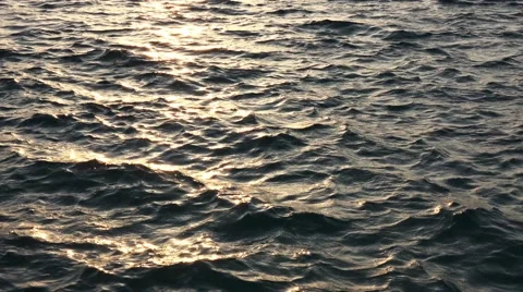 Sea Water Surface. Small Waves and Sunlight Stock Footage 67622152