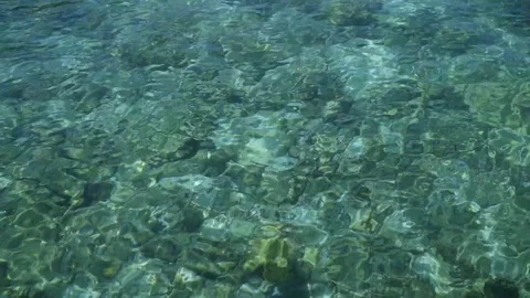 Sea water surface texture, Slow motion looping clean ripples and wave. Stock Footage 89580549