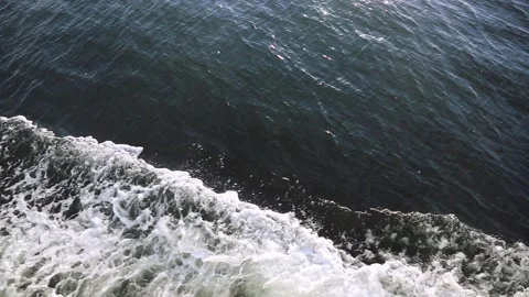 Sea water surface with waves and splashes. Stock Footage 156863496