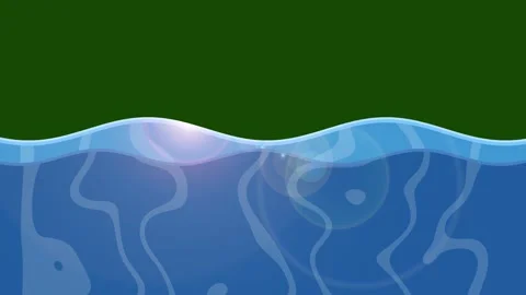 Sea water with texture and sun reflection, 2d graphic animated ocean waves Stock Footage 285992437
