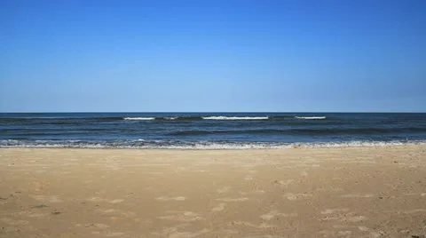 Sea Water Waves And Sandy Beach 5 Stock Footage