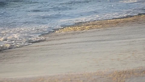 Sea water waves with beach send, Nature ocean. Stock Footage 253575424