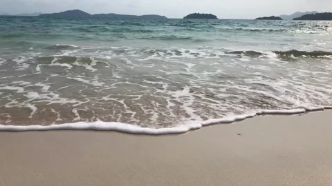 Sea water waves with beach send, Nature ocean. Stock Footage 284239112