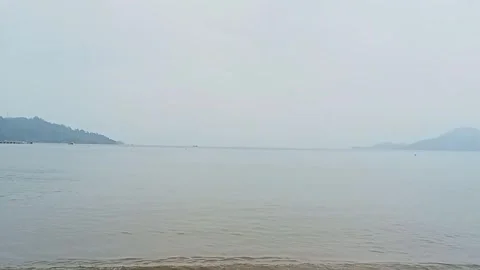 In the sea waters with island views Stock Footage 277287058