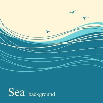 Sea wave background for text Stock Illustration