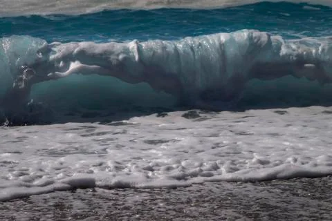 Sea wave background. View of the waves from the beach 写真素材