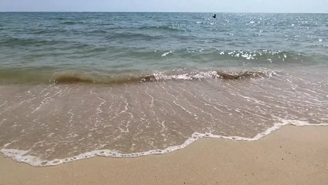 Sea wave on the beach and white sand 스톡 동영상 245328545