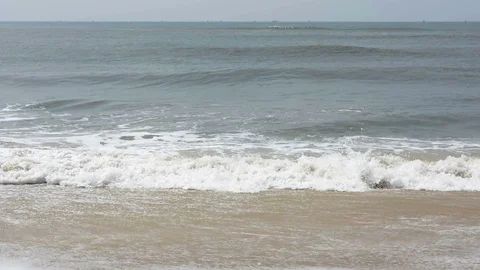 Sea wave on the beach Stock Footage 94642056
