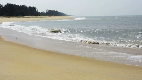 Sea wave on the beach Stock Footage 94642453