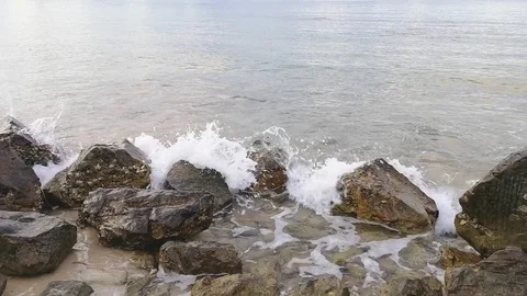 Sea Wave on the beach Stock Footage 117458556