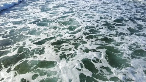Sea wave on the beach. surf close-up slow mo Stock Footage 167819884
