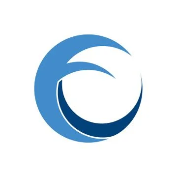 Sea Wave Circular Abstract Circular Symbol Design Stock Illustration