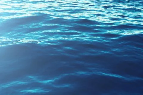 Sea wave close-up, low angle view with bokeh effects. 3d rendering Stock Illustration