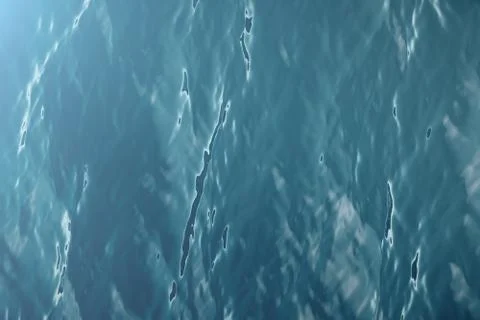 Sea wave close-up, low angle view with bokeh effects. 3d rendering イラスト素材