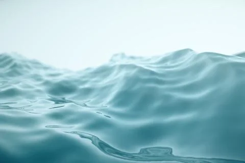 Sea wave close-up, low angle view with bokeh effects. 3d rendering Stock Illustration