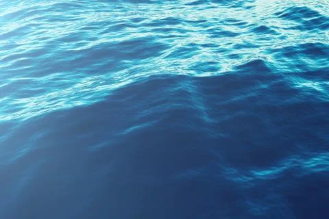 Sea wave close-up, low angle view with bokeh effects. 3d rendering Stock Illustration