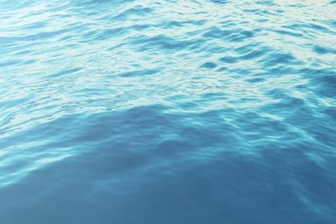 Sea wave close-up, low angle view with bokeh effects. 3d rendering Stock Illustration