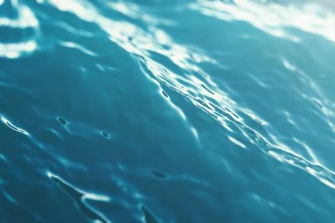 Sea wave close-up, low angle view with bokeh effects. 3d rendering Stock Illustration