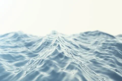 Sea wave close-up, low angle view with bokeh effects. 3d rendering Illustrazione stock