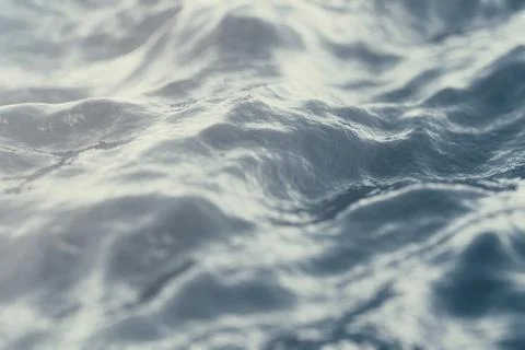 Sea wave close-up, low angle view with bokeh effects. 3d rendering Stock Illustration