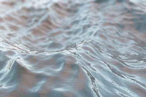 Sea wave close-up, low angle view with bokeh effects. 3d rendering Stock Illustration