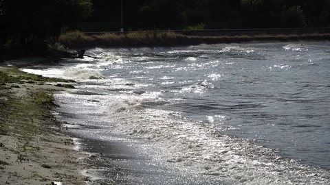 Sea wave, cold foaming and clear. Natural background of sea water with foam Stock Footage 121833679