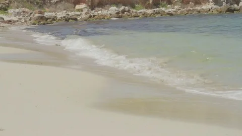 Sea wave comes to the sandy beach Stock Footage 79680752