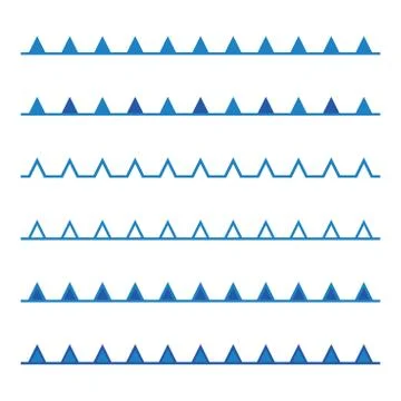 Sea wave concept. Set of designs. Triangular shape. 스톡 일러스트