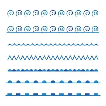 Sea wave concept. Set of designs.Triangular, circle and square 스톡 일러스트