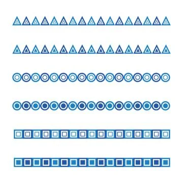 Sea wave concept. Set of designs.Triangular, circle and square 스톡 일러스트