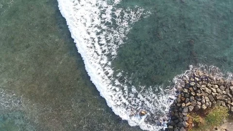 SEa wave from dron Stock Footage 87258730