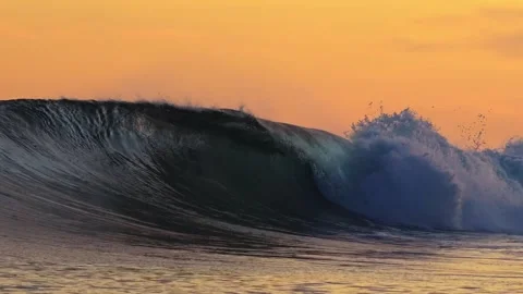 Sea wave during sunset at Indian Ocean Stock Footage 295772889