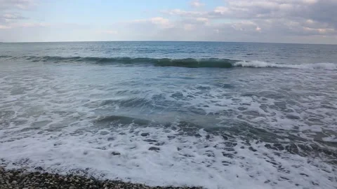 Sea wave in the evening. Waves in the Mediterranean. Stock Footage 171869640