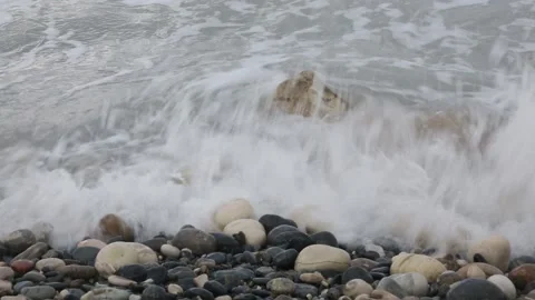 Sea wave in the evening. Waves in the Mediterranean. Stock-Footage 171869670