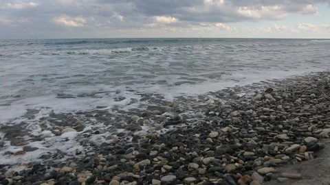 Sea wave in the evening. Waves in the Mediterranean. Stock Footage 171869677