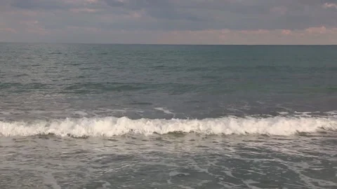 Sea wave in the evening. Waves in the Mediterranean. Stock Footage 171869694