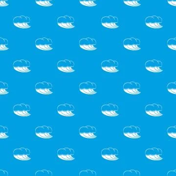Sea wave with foam pattern vector seamless blue 스톡 일러스트