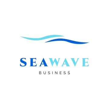 Sea Wave Icon Logo Design Template Stock Illustration